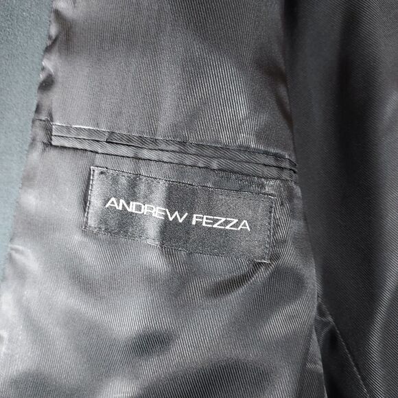 Andrew Fezza 41R Mens Black Suede Look Polyester Blazer Sport Coat Jacket - Picture 6 of 11